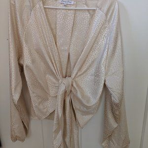 Emory Park Wrap Bubble Sleeve Shirt